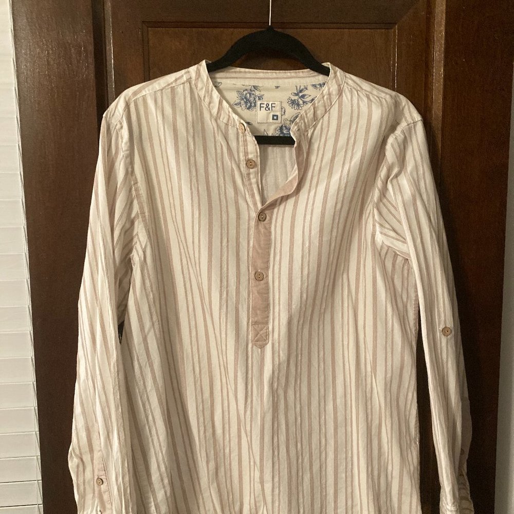 F&F collarless shirt medium